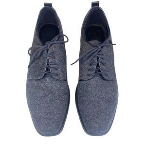 Zara Dark Gray Wool Felt Oxfords Track Sole Women Size 36 US 5.5 Coquette Chunky